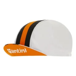Cappellino Santini Bengal Bianco Nero Arancione -Santini st 2s460cotbeng bi 003