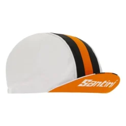 Cappellino Santini Bengal Bianco Nero Arancione -Santini st 2s460cotbeng bi 006