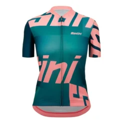 Maglia Santini Karma Logo Manica Corta Turchese Rosa Donna - Classic Fit