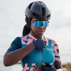 Maglia Santini Karma Logo Manica Corta Turchese Rosa Donna - Classic Fit -Santini st 3s940l75ckarmalogo te 006