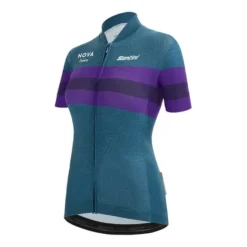 Completo Santini Nova Eroica Opera Full Zip Gravel Blu Nero Donna -Santini st er940l75copera te 002