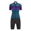 Completo Santini Nova Eroica Opera Full Zip Gravel Blu Nero Donna