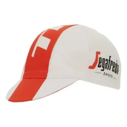 Santini Cappellino Trek-Segafredo 2022 Fan Line Bianco Rosso