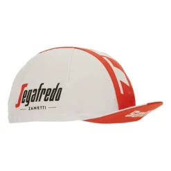 Santini Cappellino Trek-Segafredo 2022 Fan Line Bianco Rosso -Santini st re460cot22ts rs 006
