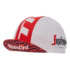 Santini Cappellino Trek-Segafredo 2023 Bianco Rosso -Santini st re460cot23ts rs 005