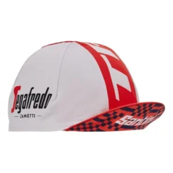 Santini Cappellino Trek-Segafredo 2023 Bianco Rosso -Santini st re460cot23ts rs 006