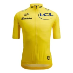Santini Maglia Gialla Tour De France 2022 Leader Classifica Generale Fun Line Manica Corta - Classic Fit