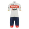 Santini Completo Trek-Segafredo 2022 Fan Line Bianco Rosso - Classic Fit
