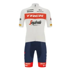 Santini Completo Trek-Segafredo 2022 Fan Line Bianco Rosso - Classic Fit