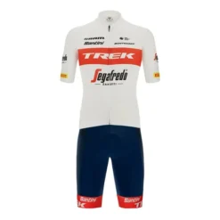 Santini Completo Trek-Segafredo 2022 Pro Team Bianco Rosso - Sleek Fit