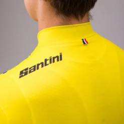 Santini Maglia Gialla Tour De France 2022 Leader Classifica Generale Fun Line Manica Corta - Classic Fit -Santini tf94075r22tdflder prs 04
